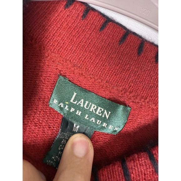 VTG Ralph Lauren LRL Wool Sweater Women's Medium Mock Turtleneck Aztec Southwest - Picture 2 of 9